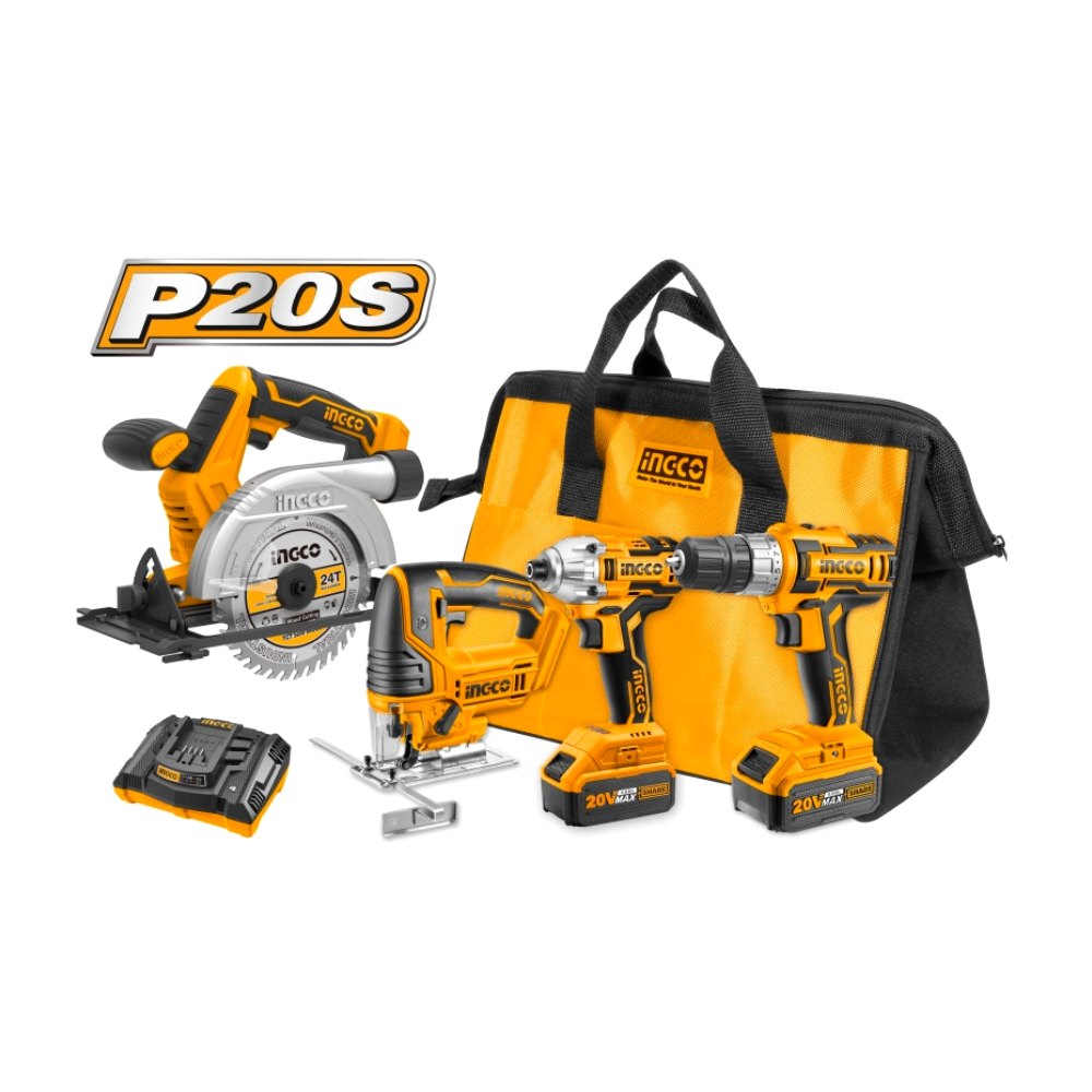 Kit inalámbrico INGCO 4 herramientas 20V