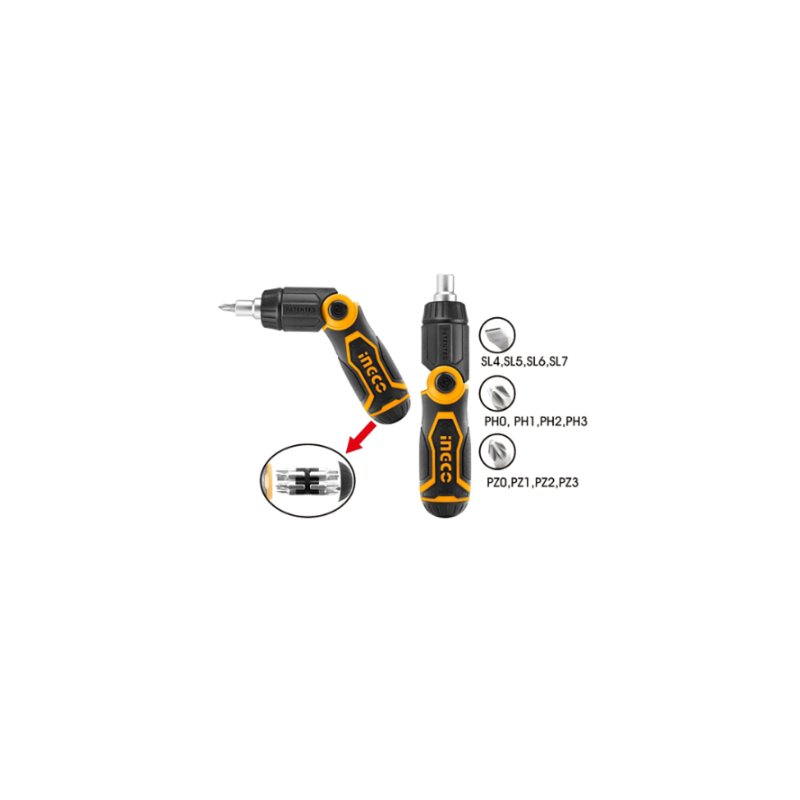 Set destornillador flexible PH/SL/T 12 piezas INGCO AKSDFL1208