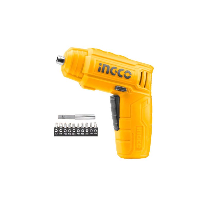 Destornillador inalámbrico 4V 1/4" + 19 accesorios INGCO CSDLI0442
