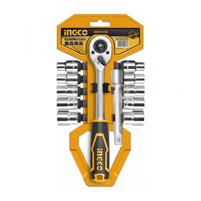 Set dados + chicharra 1/2" 12 piezas INGCO HKTS12122